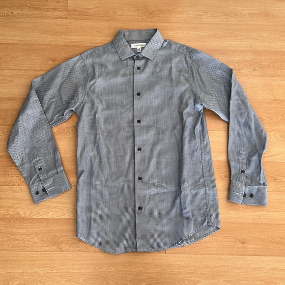Blue circle print Calvin Klein youth 16 dress shirt - Picture 1 of 6